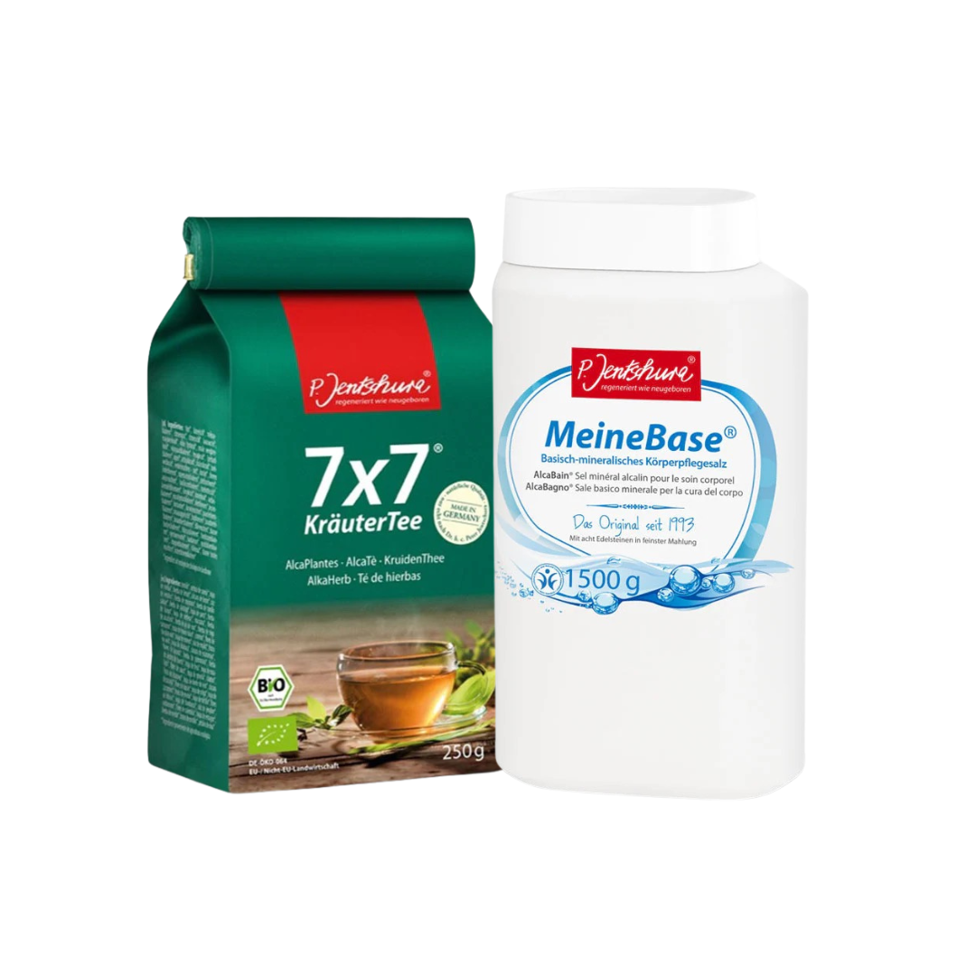Jentschura 7x7 Kräutertee 250g, Jentschura MeineBase Basenbad 1500g