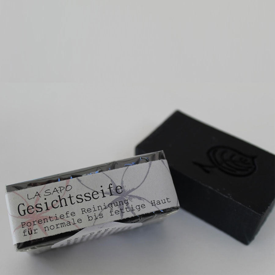 La Sapo Gesichtsseife schwarz 50g