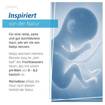 Baby in Mamas Bauch im Fruchtwasser als Inspiration für basische Bäder. 