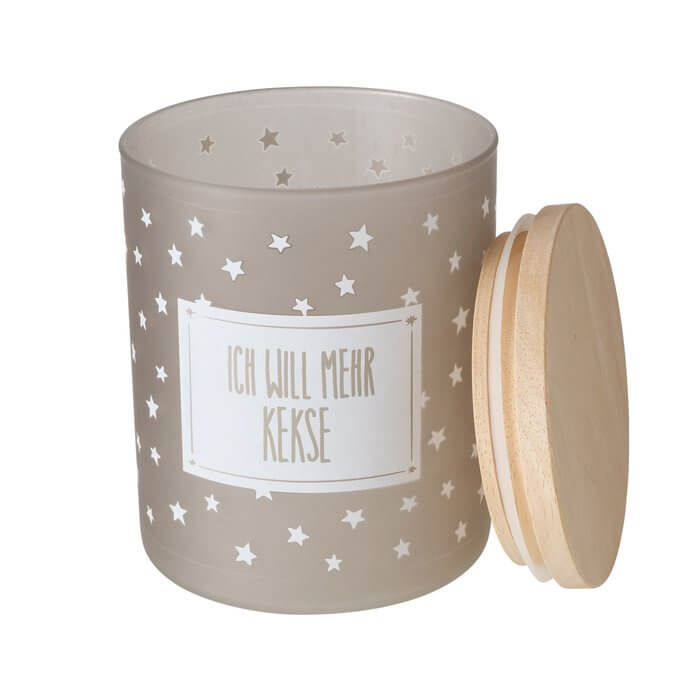 Keksdosen aus Glas mit weihnachtlichen Motiven